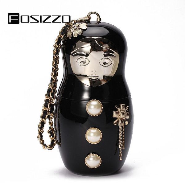 

evening bags fosizzo russian doll bag acrylic roly-poly purse beads tote design wedding clutch ladies handbags wallet fs51931
