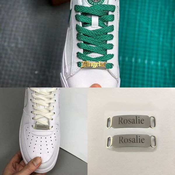 

custom name shoe-buckle tag personalized women men jewelry stainless steel nameplate buckie gothic gold charm, Black