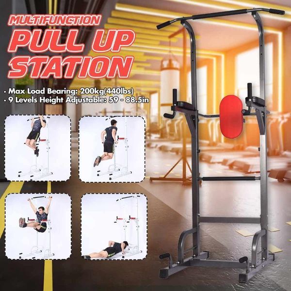 

home gym pull up station multifunction height adjustable fitness parallel horizontal bars upper strength muscle training workout1
