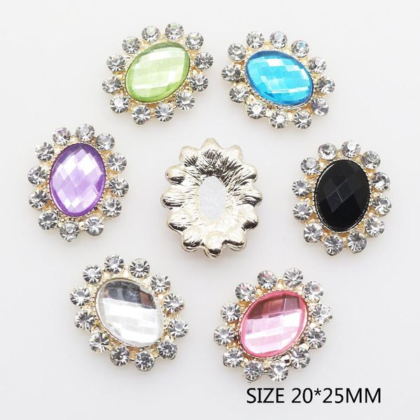 

zmasey металл 20 * 25 мм овальный сплава кнопки 16color шитье корона кнопка аксессуары ленты карты праздник украшения партии wmtmct bdesybag, Black