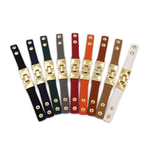 

punk giving woman bracelet cuff upper arm leather pu popular jewelry 2021 new stainless steel retro hip hop rock korea wholesale, Black