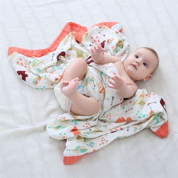 

2 слоя бамбука хлопок одеяло новорожденный пеленание супер comfy постельные принадлежности одеяла пеленальный wrap полотенце y201009