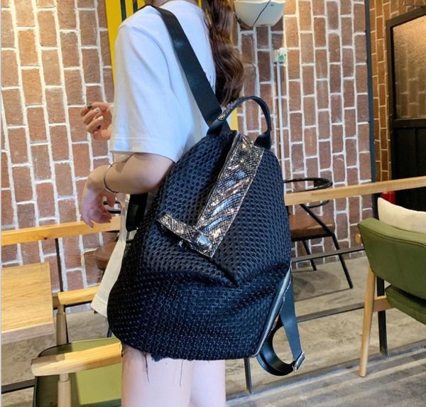

women's school backpack classic black shopping bags waterproof travel multi-function shoulder bag