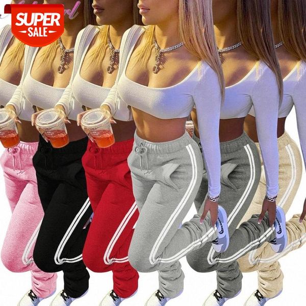 

women striped stacked pants high waist leggings flare bell bottom ruched pleated pants draped jogger sweatpants outfit trouses #ra9c, Black;white