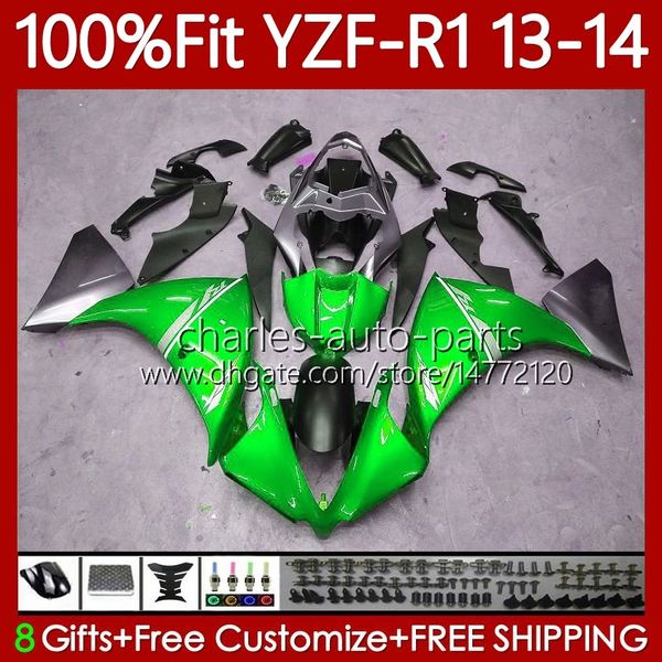 Инъекционные пресс-формы для тела для Yamaha YZF-R1 YZF R 1 1000CC YZF1000 13-14 Bodys 97NO.142 YZF R1 1000 CC 2013-2014 Metallic Green YZFR1 13 14 YZF-1000 2013 2014 OEM обтекатель