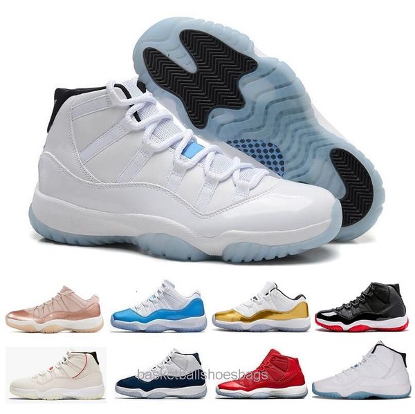 

new 11 high low le basketball shoes 72-10 11s university blue cap and gown space black jam rose gold platinum tint concord 23 45 j11 sneaker