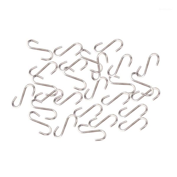 

hooks & rails 100pcs diy mini s-shaped sturdy stainless steel hangers metal jewelry accessory m1