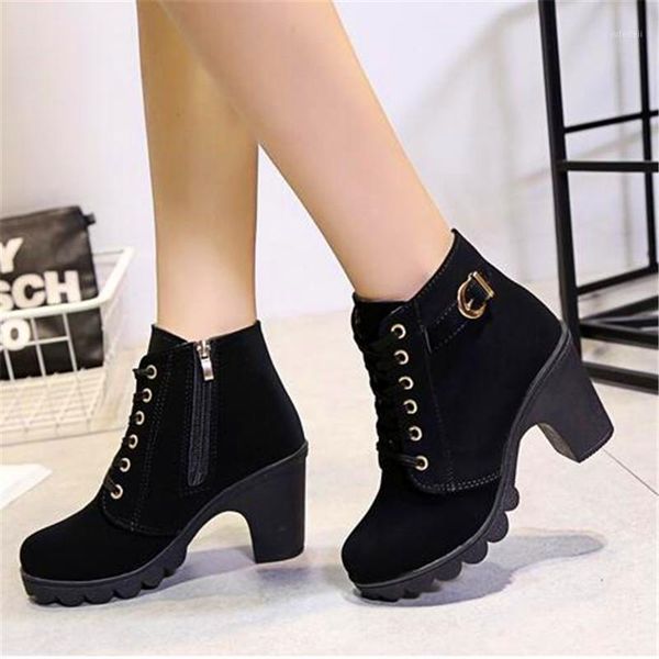 

autumn and winter new high-heeled fashion women's boots1, Black