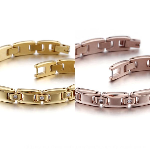 

japanese and korean and women's fashion couple's fashion men's titanium bracelet braceletjewelry braceletsteel bracelet jewel, Golden;silver