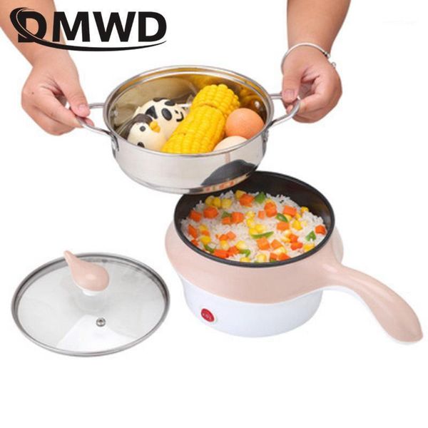 

electric skillets dmwd 1.2l multifunction cooking pot with steamer non-stick rice cooker noodles boiler warmer fryer1