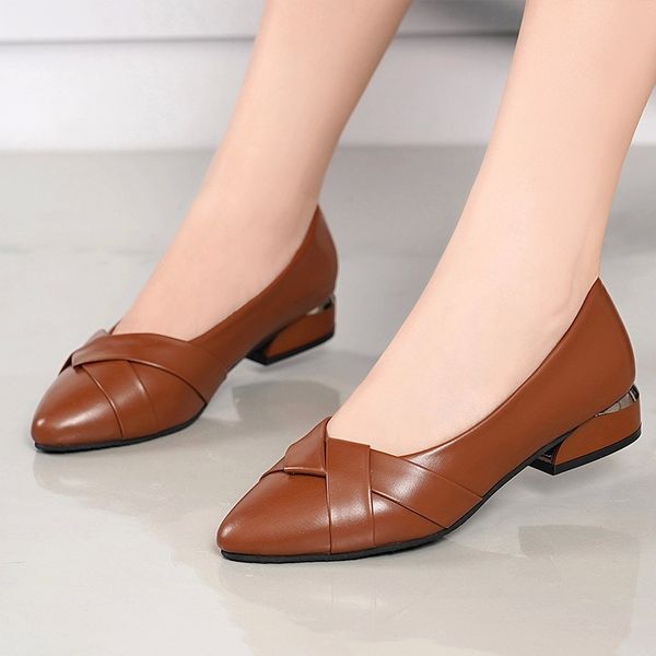 

spring autumn women low heels boat shoes pointed toe pumps office work shoes comfort ladies shoe black beige zapatos mujer 8783n #jl1v