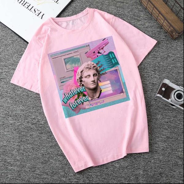 

2021 women clothing t shirt david vaporwave aesthetics art kpop harajuku vintage streetwear tracksuit personality female, White