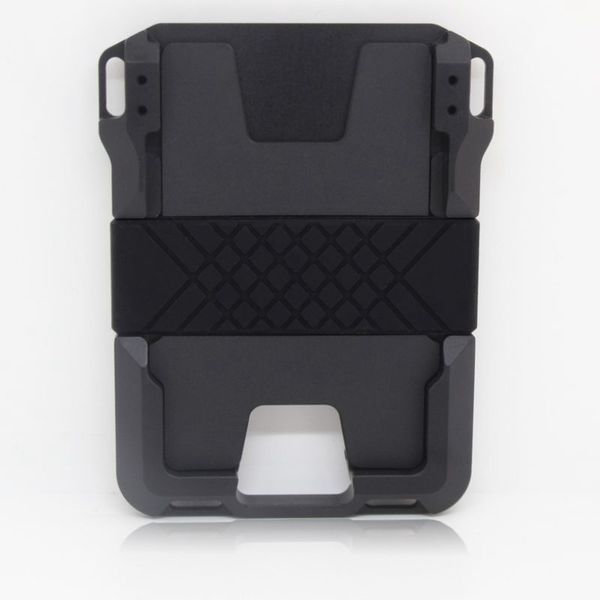 

brand new double aluminium alloy credit card holders for women men rfid id bank card case anti-thief metal rfid mini card wallet lj200907, Brown;gray