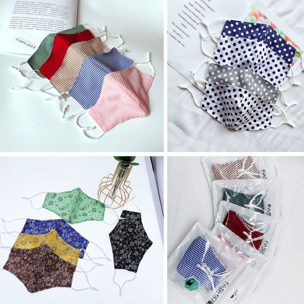 

thin cloth face men women sunscreen striped polka dot mouth can washable breathable protective designer mask hh9-3111