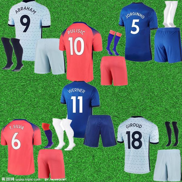 

kids 20 21 pulisic soccer jerseys werner ziyech 2020 2021 havertz football shirt abraham kante chiilwell men kit jersey mount, Black