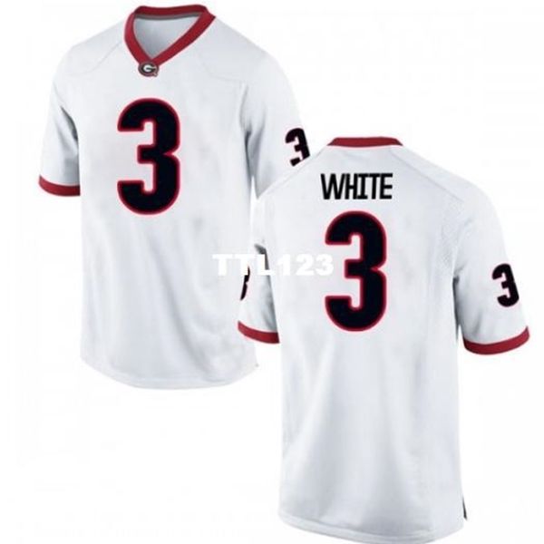 

men uga bulldogs zamir white #3 real full embroidery college jersey size s-4xl or custom any name or number jersey, Black