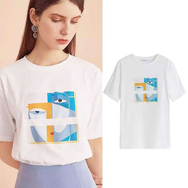 

fresh white sleeve printed short women's t-shirt college style bottoming shirt, Black;gray