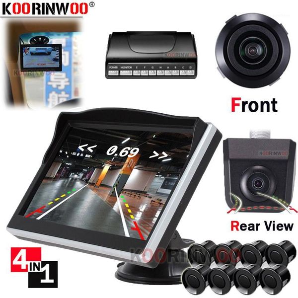 

koorinwoo parkmaster 360 starlight hd car video parking sensor 8 front form with rear view camera lcd suction cup alert for safe1
