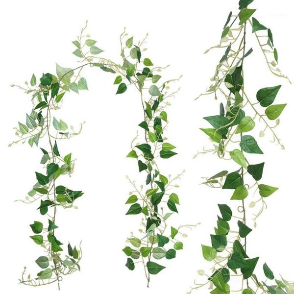 

decorative flowers & wreaths asypets artificial simulation rattan leaves scindapsus aureus wedding home wall decoration1