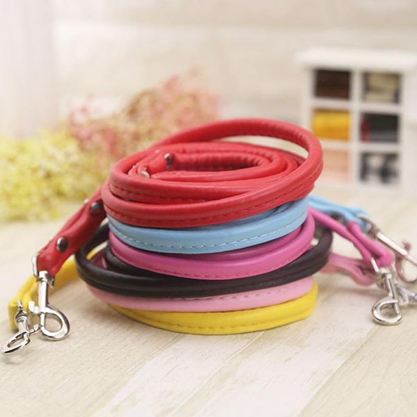 

dog leash durable real pu leather outdoor walking training leads for small medium dogs cats dogs harness collar leash strap