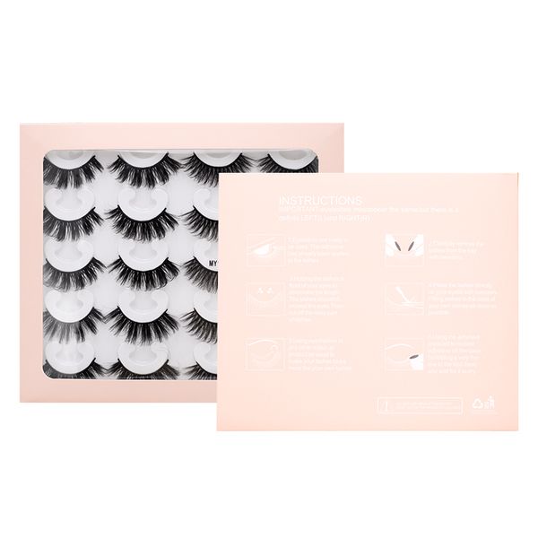 

2021 custom 10 pairs lashes book 25mm faux mink eyelashes packaging book 3d false eye lashes