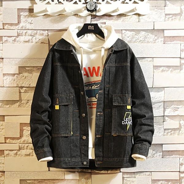 

streetwear jacket men autumn new fashion casual outwear trend pure color denim coat jaqueta masculino chaqueta hombre1, Black;brown