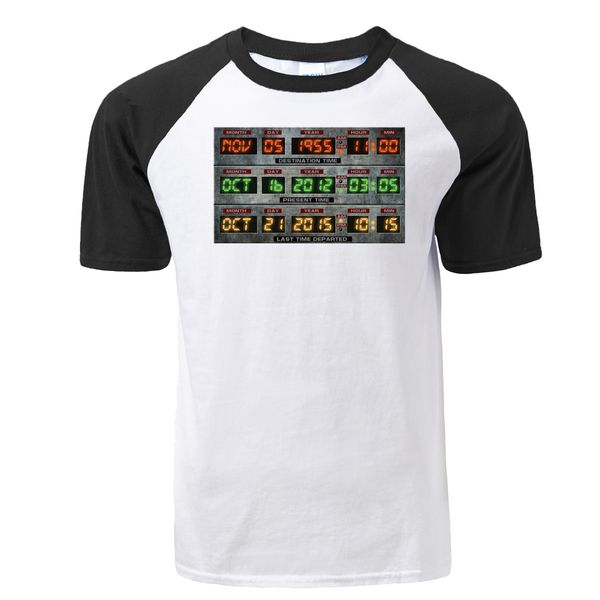 

sport fashion back to the future print raglan tshirt men summer casual 100% cotton men hip hop tees harajuku streetwear
