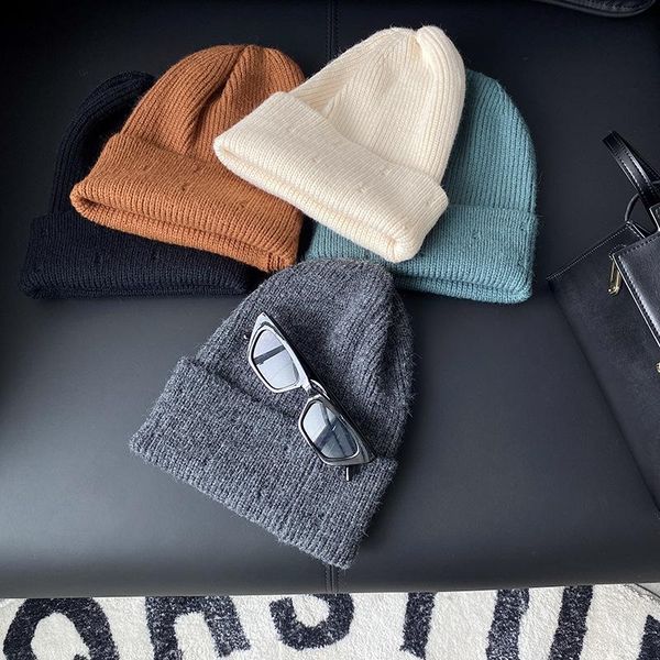 

beanie/skull caps orange knitted hat autumn and winter 2021 5 color children's korean thin knitting wool, Blue;gray