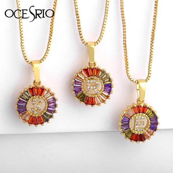 

pendant necklaces arrival rainbow gold micro pave cz cubic zirconia a-z initials letter for women jewelry nke-p34, Silver