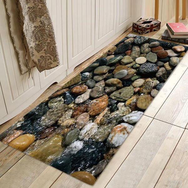 

cobble stone entrance large floor carpet rectangle foot pad for bedroom hallway bathroom kitchen anti-slip mats 40x60cm 50x80cm