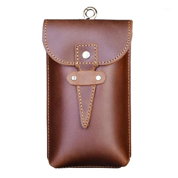 

genuine leather waist packs men cigarette pouch mini waist bag male crazy horse leather vintage belt bag hip bum pack1