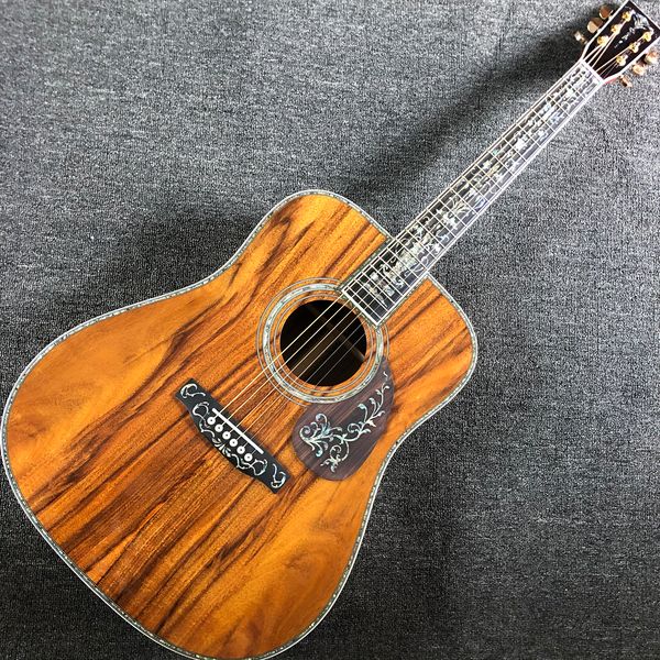 

custom grand deluxe 6 strings aaaa all solid koa wood 41 inch guitar master museum dreadnought acoustic guitar