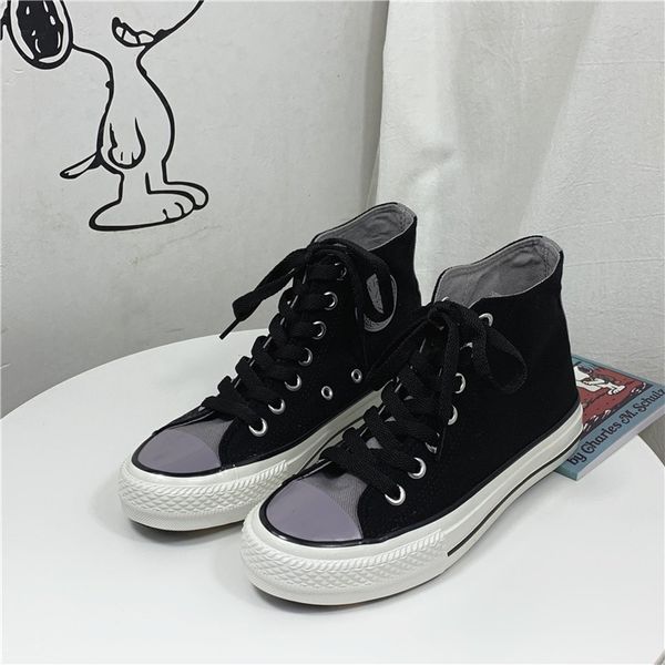 

new 3 colors lace up fashion mens womens canvas shoes casual shoes n5002 eur35-40 201019, Black