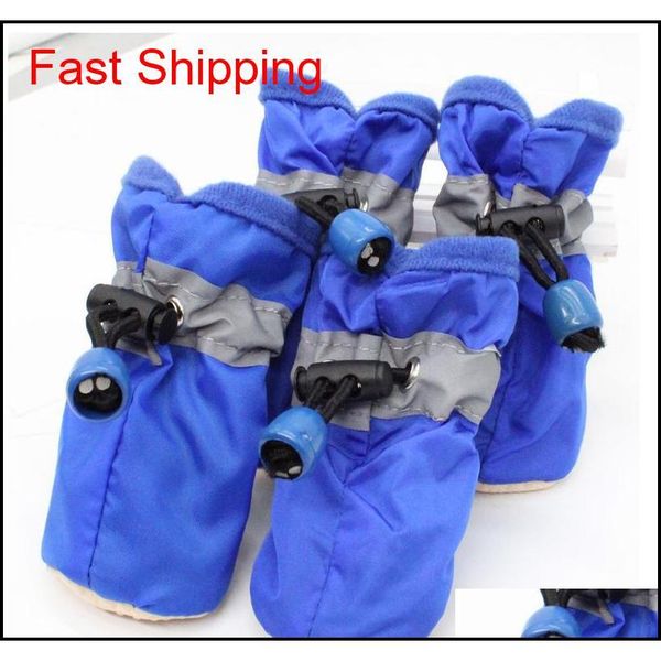 

4pcs/set colorful waterproof anti-slip pet shoes for small dogs cats chihuahua yorkie thick snow dog bo qylpsm yh_pack