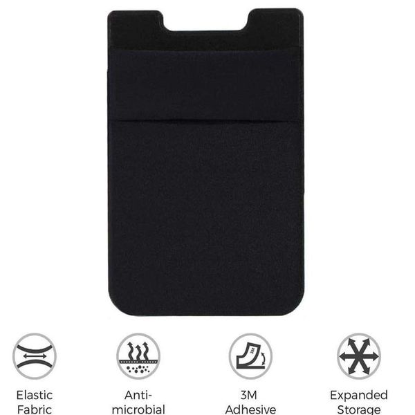 

1pc 5.8 x 8.8cm adhesive sticker dual pocket mobile phone id card holder cell phone wallet credit card band card b wmtvuu