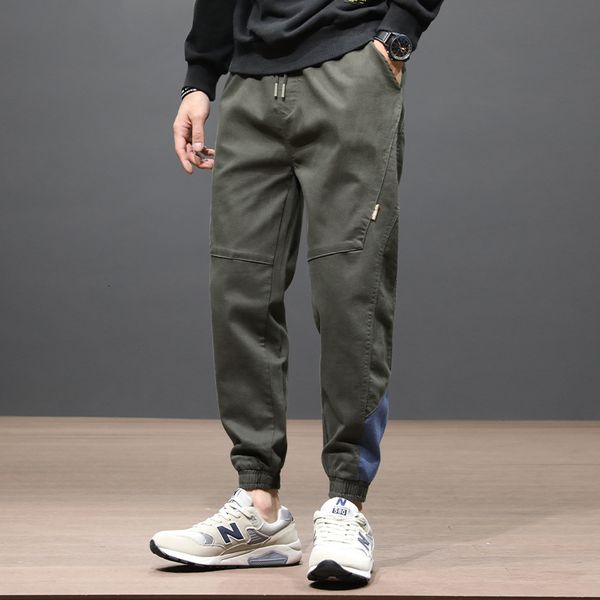

2021 new autumn newly fashion men jeans loose fit casual cargo pants spliced designer japanese vintage harem trousers hip hop joggers 8h8i, Blue