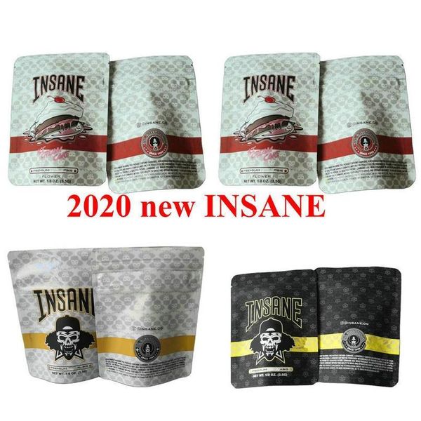 

3.5 gram child proof insame bag 3colors smell proof bags premium 18 oz vape packaging insane mylar zipper bag wmtxwl comb2010