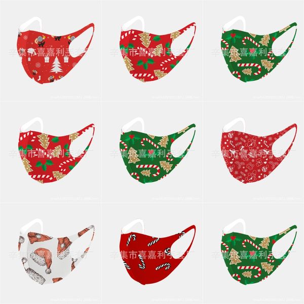 

40 sle skull christmas mask personalized 3d printed christmas masks dustproof fashion printed ice silk fabric washable xd23444#892123143666, Black