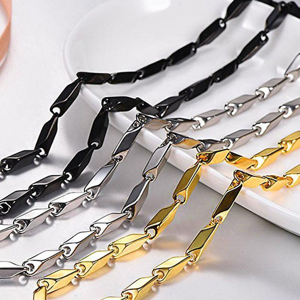 

chain necklace mens stainless steel hip hop rock necklace jewelry for neck fashion 2021 long gifts for male accessories, Silver
