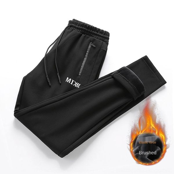 

0oyc0 autumn winter loose men's plush tight leggings casual leggingssmall legged pants with fat and large size sports knitted pantscasu, Blue
