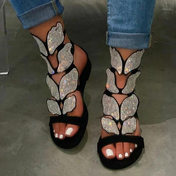 

2020 rhinestone new women spring/summer new soft-slip non-slip sandals foam sole durable sandals ladies outdoor beach #31, Black