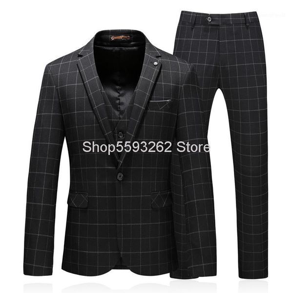

men's suits & blazers long term do goods suit male business leisure three-piece set slim fit dress a8031, White;black