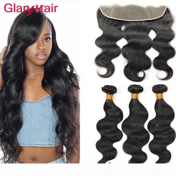 

самые популярные 13x4 бразильского lace фронтального закрытия с объемной волной волос девственницы связки remy человеческих волос и лобными, Black;brown