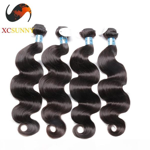 

wholesale mix length 4pcs-12-26 inch deluxe body wave 100% peruvian virgin hair weave remy human hair weft 100g pcs, Black