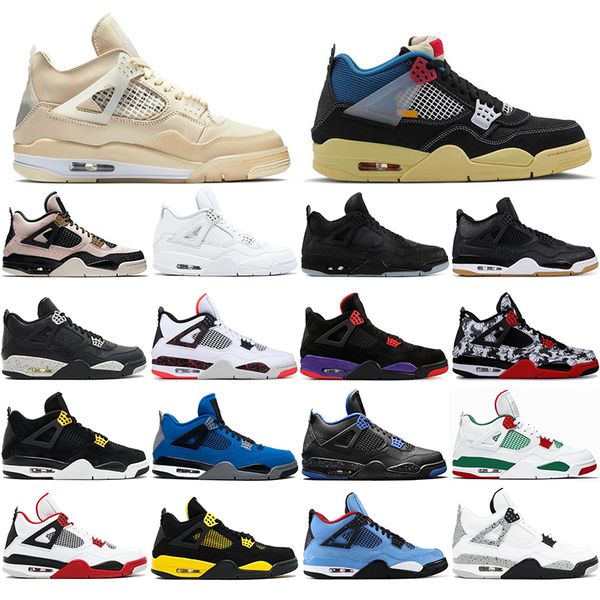 

2020 высокое качество кроссовки сливки sail black cat white cement мужчины женщины jumpman 4 4s баскетбол обувь моды мужские кроссовки спорт, White;red