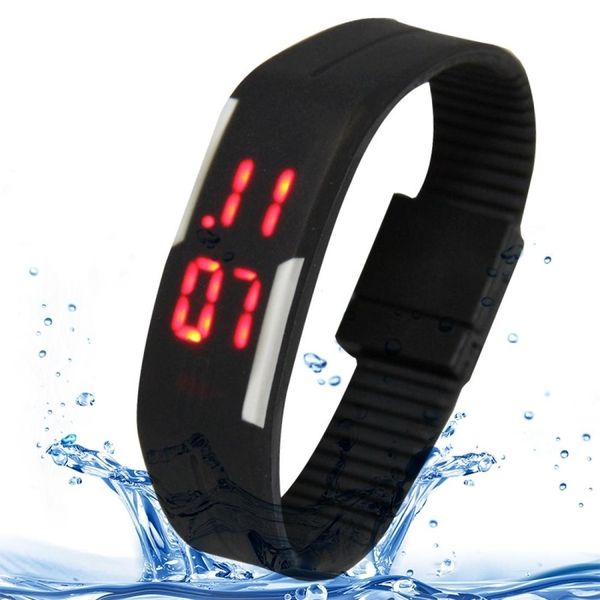 

fashion waterproof silicone bracelet watch with led display