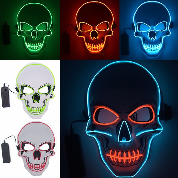 

for halloween festival skull party diy mask neon lights christmas laser led dance el lighting 11 colors aabattery d30