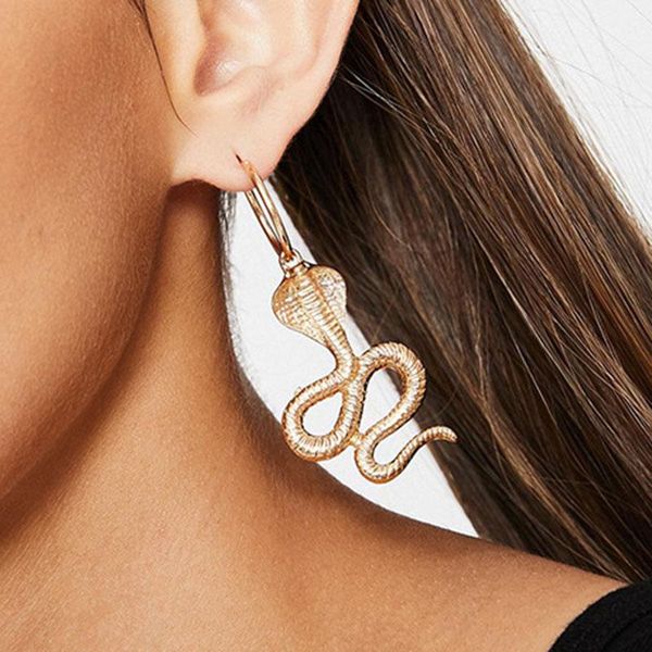 

en fashion new stylish earrings for women exaggerated gold color pearl alloy snake earrings outlets jewelry animal, Silver