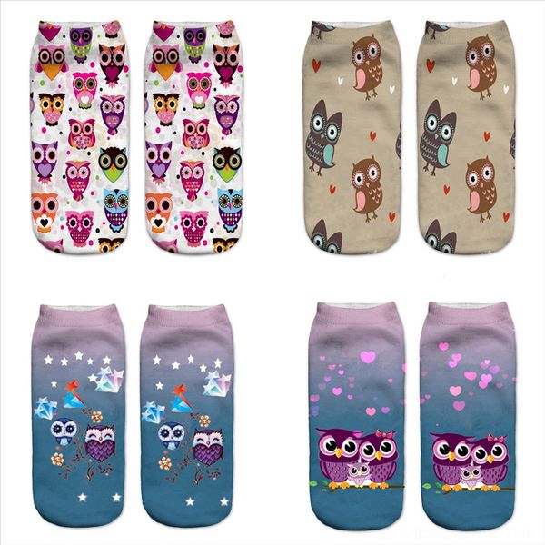 

69x4q men sock winter owl warm socks new casual business antianimal print deodorant breatheable elastic man autumn boot long, Black