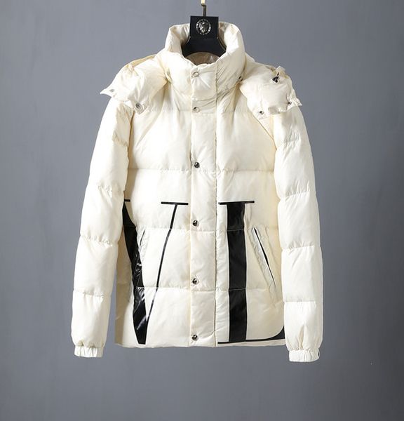 

men's youth casual designer down jacket outdoor warm luxury winter mens with fur hood removable parka men coat, Black